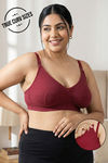 Zivame True Curv Maternity Double Layered Non Wired Full Coverage Nursing Bra - Beet Red — thumbnail 1